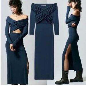 Zara off the shoulder with cut out midi dress